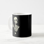 Halloween Skeleton Dad Funny Lazy Skull Costume Pa Koffiemok (Voorkant links)