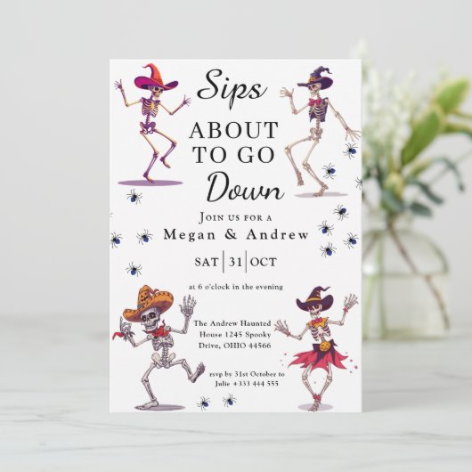 Halloween Skeleton Dance Kaart (Staand voorkant)