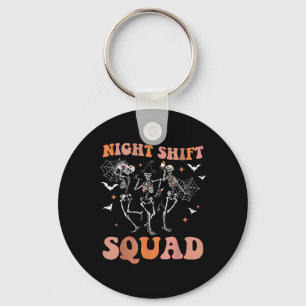 Halloween Skeleton Dancing Nurse Night Squad Shift Sleutelhanger