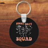 Halloween Skeleton Dancing Nurse Night Squad Shift Sleutelhanger (Voorkant)