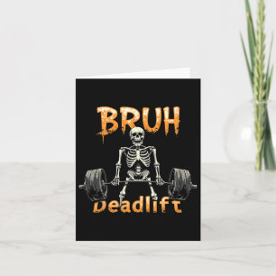 Halloween Skeleton Deadlift Funny Fitness Weightli Kaart