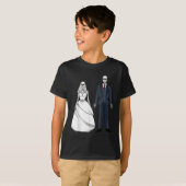 Halloween Skeleton Death Dead Matching Bride & Cam T-shirt (Voorkant volledig)