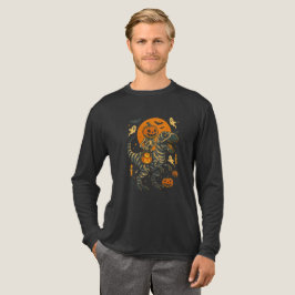 Halloween Skeleton Dino - Moonlight Mummy T-Rex Tri-Blend Shirt