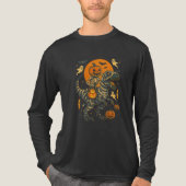 Halloween Skeleton Dino - Moonlight Mummy T-Rex Tri-Blend Shirt (Voorkant volledig)