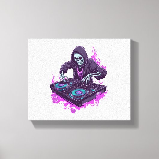 Halloween Skeleton DJ Canvas Afdruk (Voorkant)