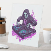 Halloween Skeleton DJ Reclamebord Met Voetstuk (Insitu)