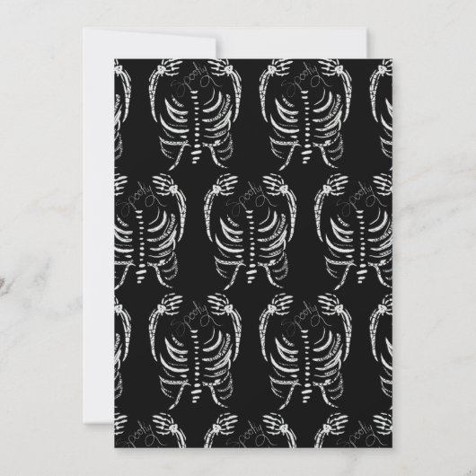 Halloween Skeleton Drawing Costume Party Kaart (Achterkant)