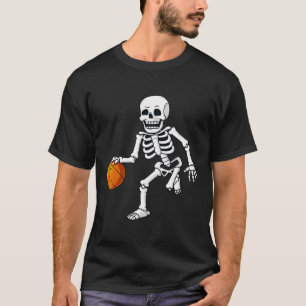 Halloween Skeleton Dribbling Basketball Boys Girls T-shirt