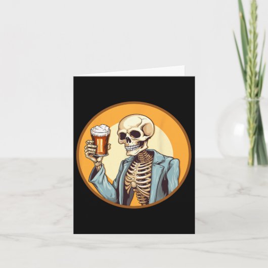 Halloween Skeleton Drink bier Kaart (Voorkant)