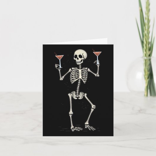 Halloween Skeleton Drink Manhattan Tail Kaart (Voorkant)