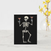 Halloween Skeleton Drink Manhattan Tail Kaart (Gele Bloem)