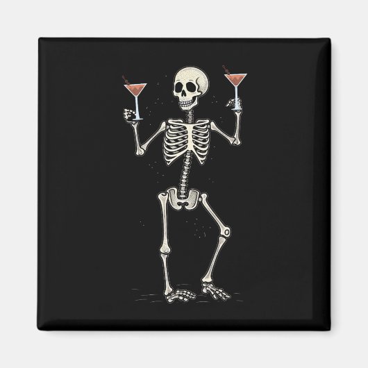 Halloween Skeleton Drink Manhattan Tail Magneet (Voorkant)