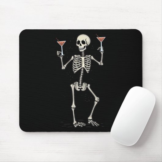Halloween Skeleton Drink Manhattan Tail Muismat (Met muis)
