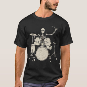 Halloween Skeleton Drum Funny Drums Gift T-shirt