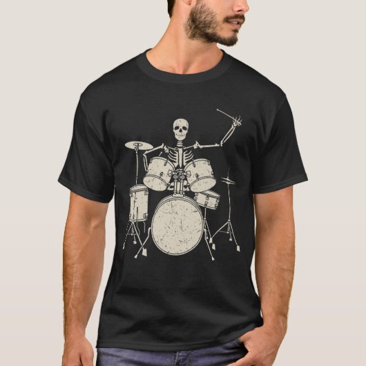 Halloween Skeleton Drum Funny Drums Gift T-shirt (Voorkant)