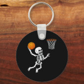 Halloween Skeleton Dunking Basketball Boys Girls K Sleutelhanger (Achterkant)