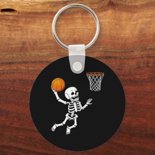 Halloween Skeleton Dunking Basketball Boys Girls K Sleutelhanger (Achterkant)