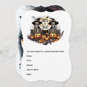 Halloween Skeleton Duo Invitation – Trick or Treat Kaart (Voorkant / Achterkant)