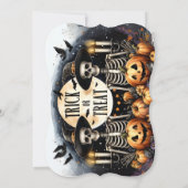 Halloween Skeleton Duo Invitation – Trick or Treat Kaart (Achterkant)