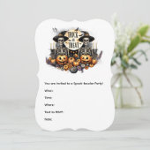 Halloween Skeleton Duo Invitation – Trick or Treat Kaart (Staand voorkant)