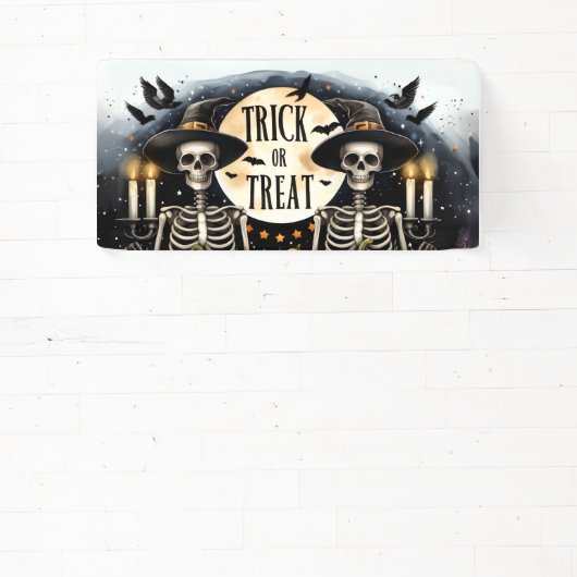 Halloween Skeleton Duo Party Banner (Insitu)