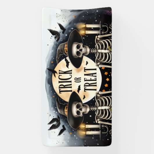 Halloween Skeleton Duo Party Banner (Verticaal)