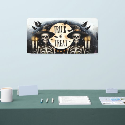 Halloween Skeleton Duo Party Banner (Beurs)