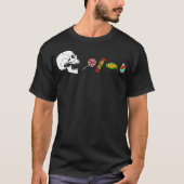 Halloween Skeleton Eats Snoep, Funny Halloween Sup T-shirt (Voorkant)