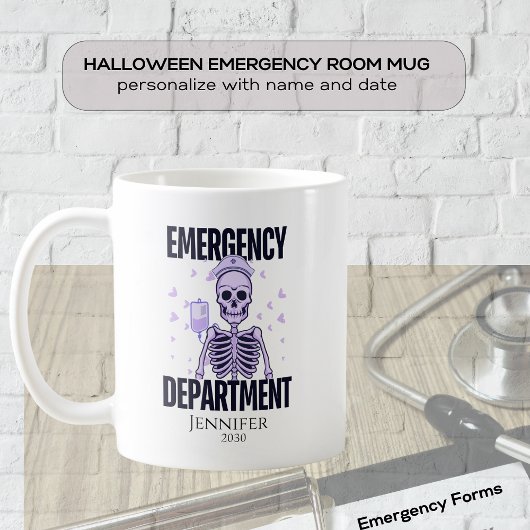 Halloween Skeleton Emergency Department Medical Koffiemok