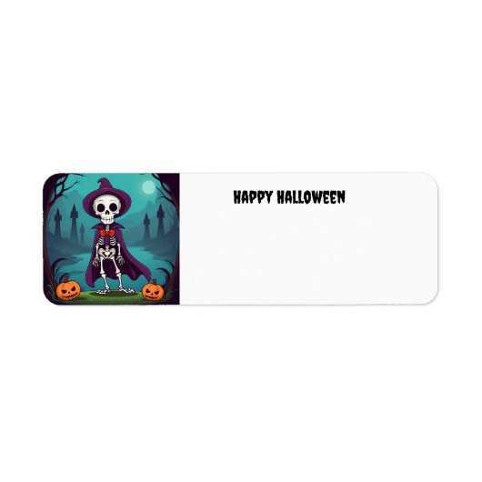 Halloween Skeleton Etiket (Voorkant)