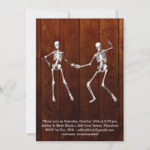 Halloween Skeleton Fever Invitation on Wood Kaart (Achterkant)