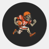 Halloween Skeleton Football Player Soky Season Men Ronde Sticker (Voorkant)