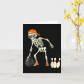 Halloween Skeleton Funny Bowling Lovers For Teens Kaart (Gele Bloem)