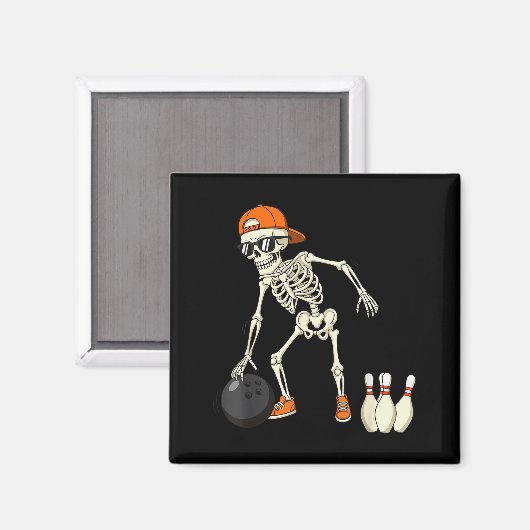 Halloween Skeleton Funny Bowling Lovers For Teens  Magneet (Voorkant / Achterkant)