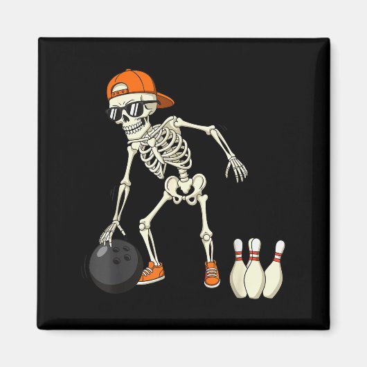 Halloween Skeleton Funny Bowling Lovers For Teens Magneet (Voorkant)