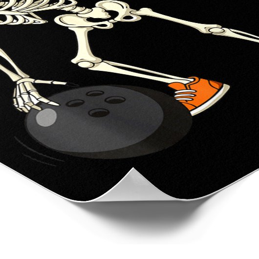Halloween Skeleton Funny Bowling Lovers For Teens Poster (Hoek)