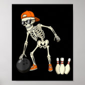 Halloween Skeleton Funny Bowling Lovers For Teens Poster (Voorkant)