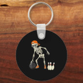 Halloween Skeleton Funny Bowling Lovers For Teens  Sleutelhanger (Voorkant)