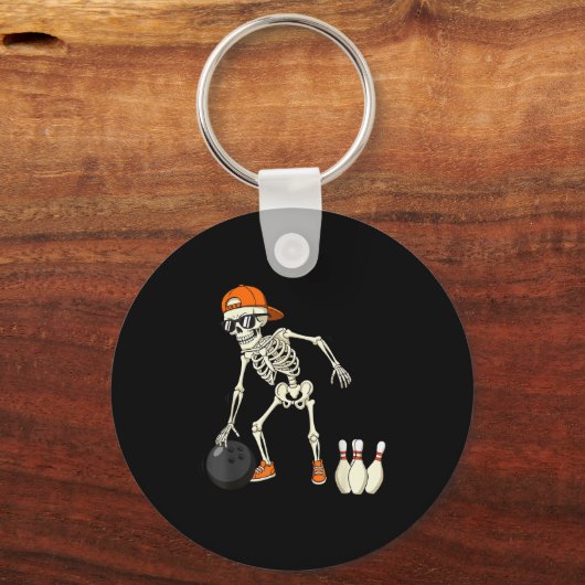 Halloween Skeleton Funny Bowling Lovers For Teens  Sleutelhanger (Voorkant)