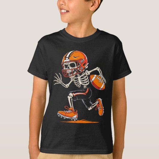 Halloween Skeleton Funny Football Shirt For Teens  (Voorkant)