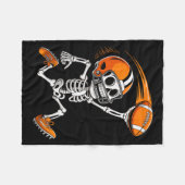 Halloween Skeleton Funny Football Shirt For Teens  Fleece Deken (Voorkant (Horizontaal))