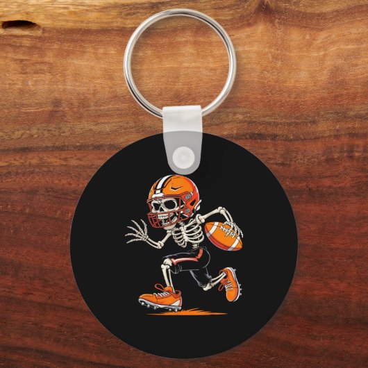 Halloween Skeleton Funny Football Shirt For Teens  Sleutelhanger (Voorkant)