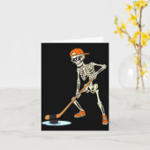 Halloween Skeleton Funny Hockey For Boys Teens Men Kaart (Gele Bloem)