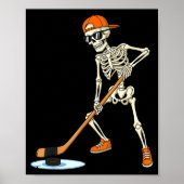 Halloween Skeleton Funny Hockey For Boys Teens Men Poster (Voorkant)