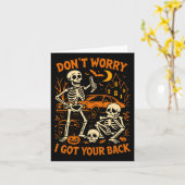 Halloween Skeleton Funny Kaart (Gele Bloem)
