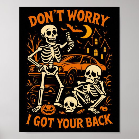 Halloween Skeleton Funny Poster (Voorkant)