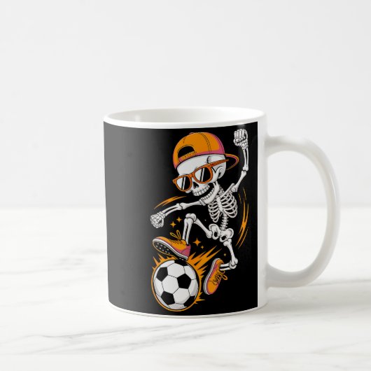 Halloween Skeleton Funny Soccer Shirt For Teens Bo Koffiemok (Rechts)