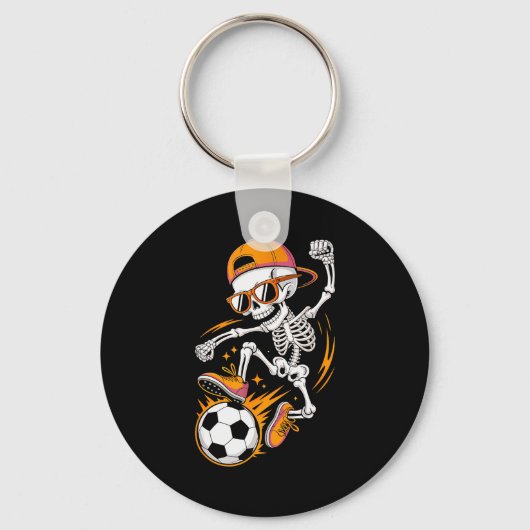 Halloween Skeleton Funny Soccer Shirt For Teens Bo Sleutelhanger (Voorkant)