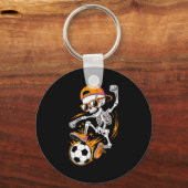 Halloween Skeleton Funny Soccer Shirt For Teens Bo Sleutelhanger (Voorkant)