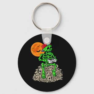 Halloween Skeleton Gamer Boys Kinder Tiener games Sleutelhanger